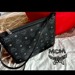 MCM Monogram Logo Leather Pouch ! Brand new!